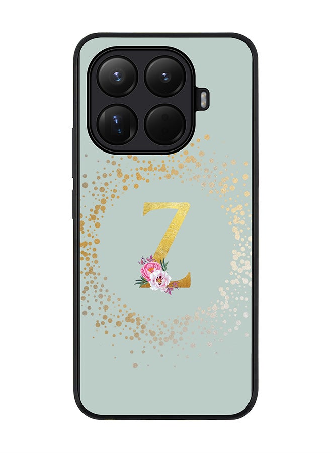 For Xiaomi 15T Pro Case,Slim fit Camera Protection, Shockproof Thin Phone cover  - Custom Monogram Floral - Z  (Light Grey )